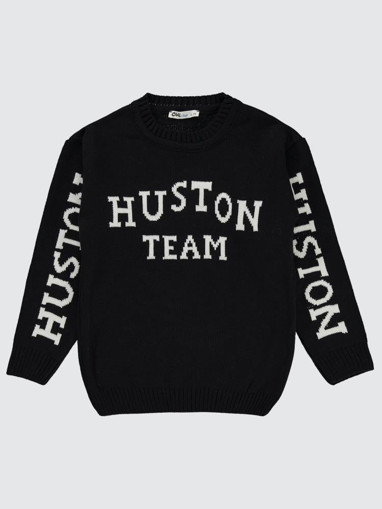 Civil Boys Huston Team Baskılı 6-9 Yaş Kazak - Siyah