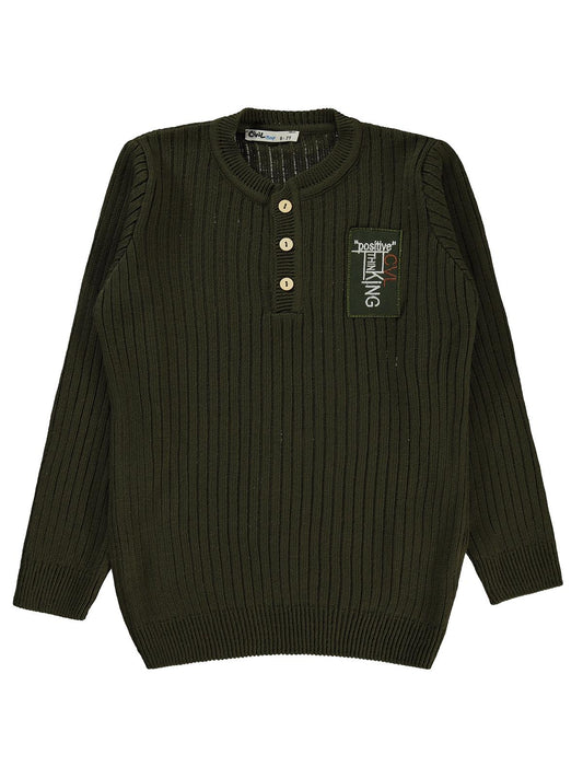 Civil Boys Funky King Armalı 10-13 Yaş Kazak - Haki