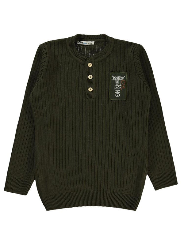 Civil Boys Funky King Armalı 6-9 Yaş Kazak - Haki