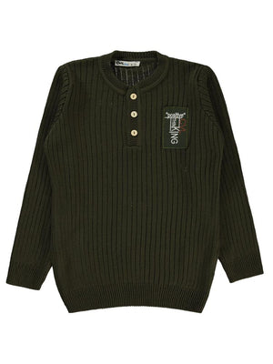 Civil Boys Funky King Armalı 6-9 Yaş Kazak - Haki