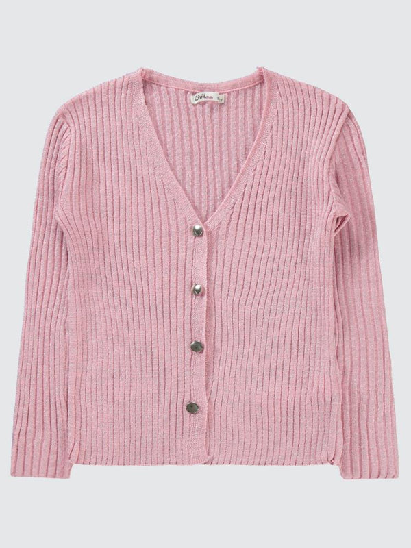 Civil Girls Simli 10-13 Yaş Hırka - Pudra