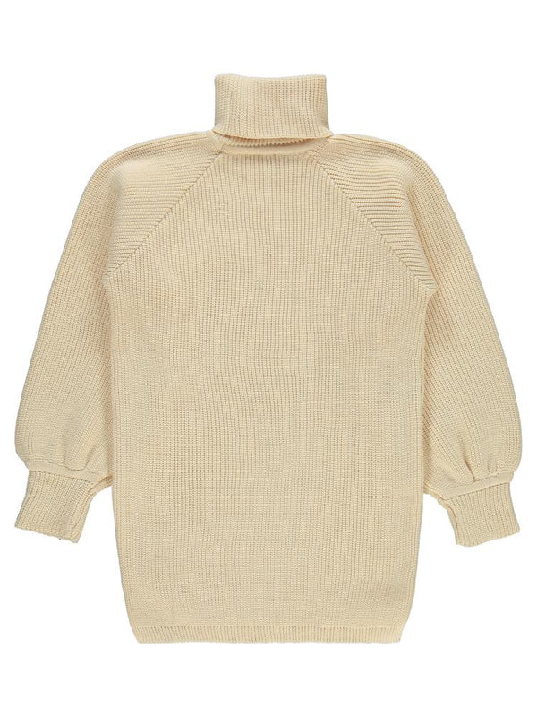 Civil Girls Balon Kol 10-13 Yaş Kazak - Bej