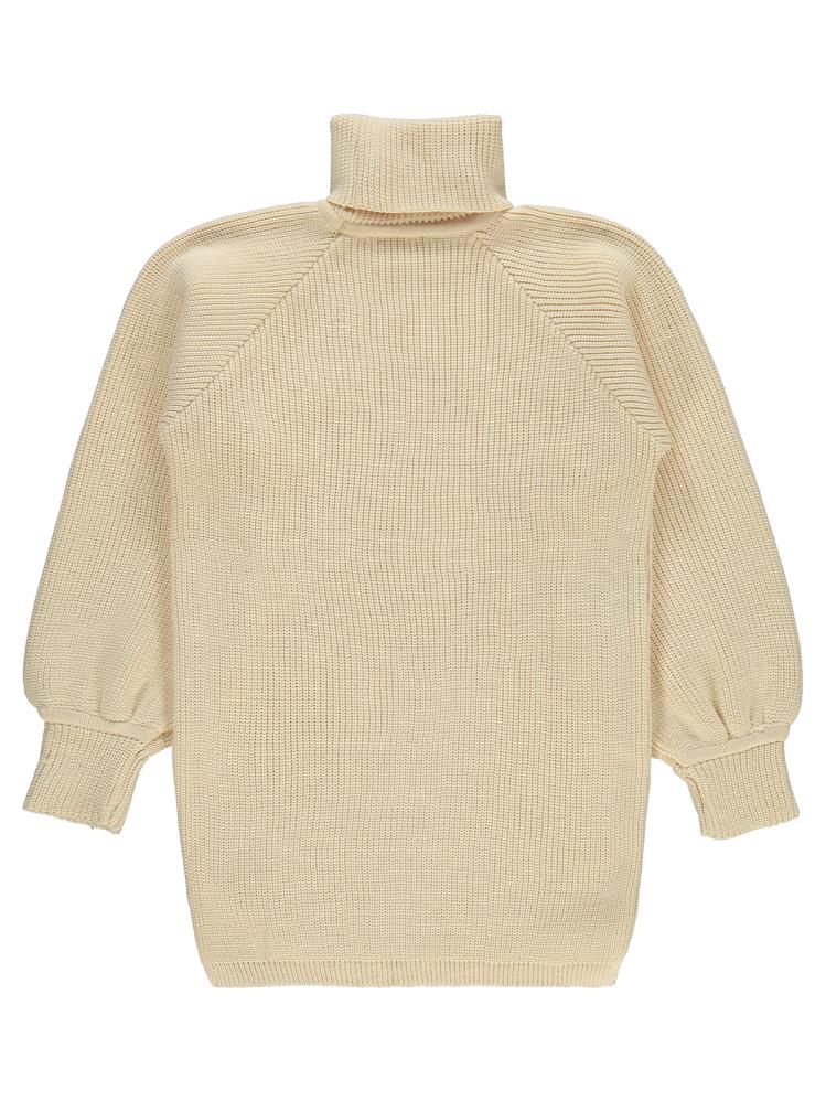 Civil Girls Balon Kol 10-13 Yaş Kazak - Bej