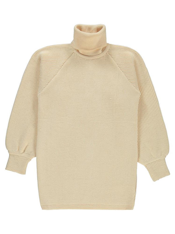 Civil Girls Balon Kol 10-13 Yaş Kazak - Bej