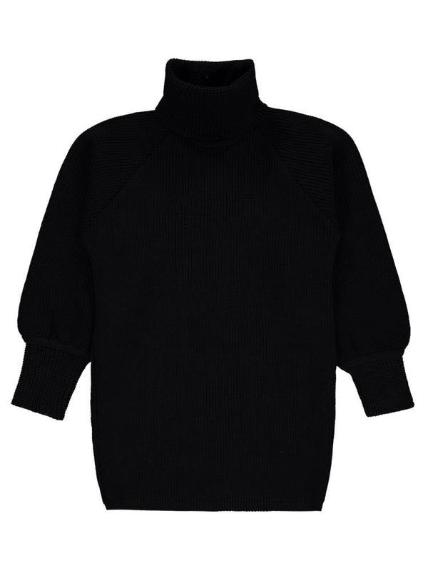 Civil Girls Balon Kol 10-13 Yaş Kazak - Siyah