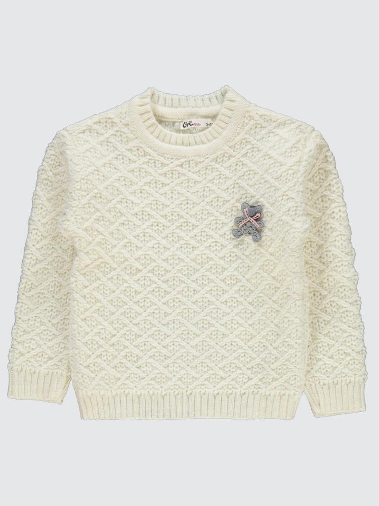 Civil Girls Armalı 2-5 Yaş Kazak - Ekru