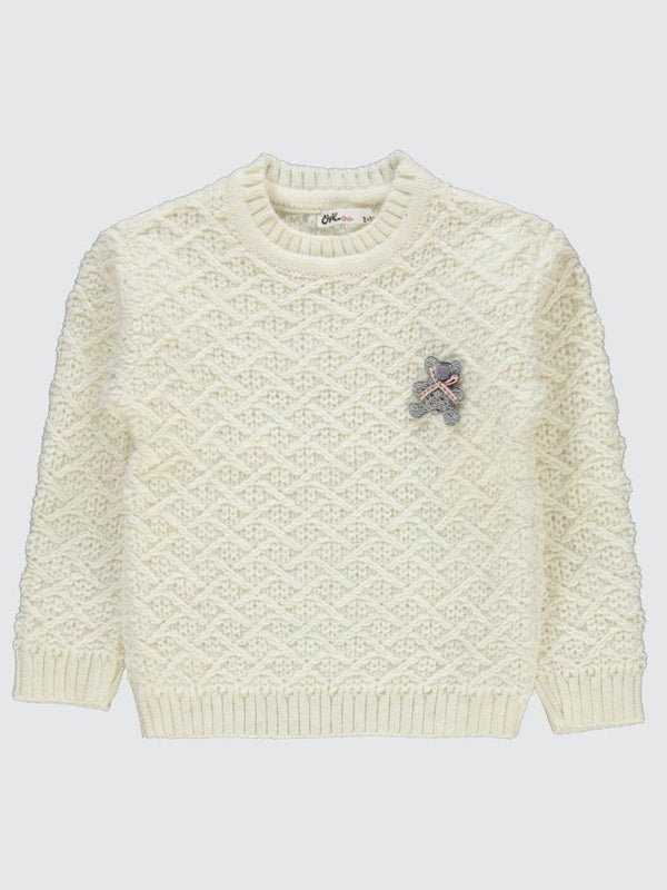 Civil Girls Armalı 2-5 Yaş Kazak - Ekru