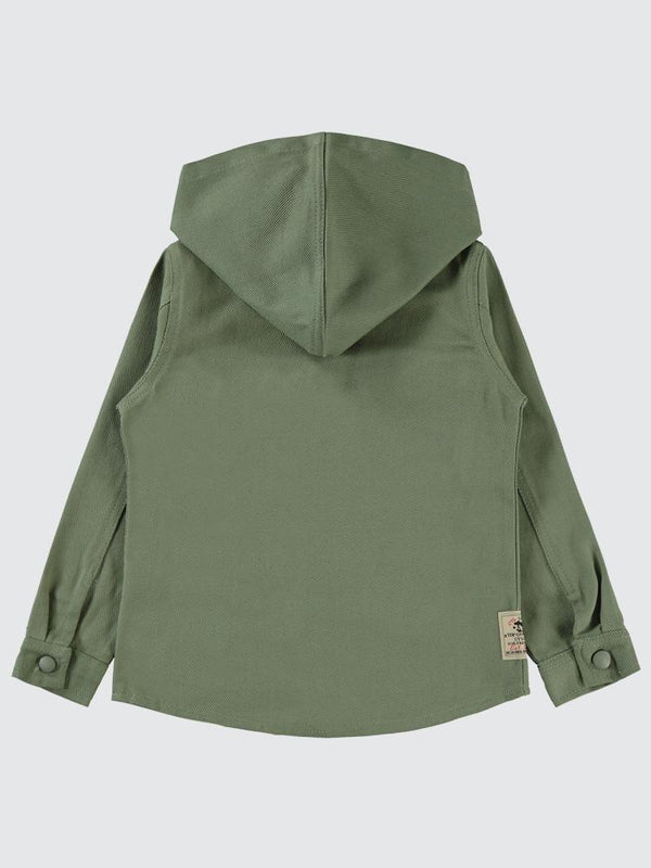 Civil Boys Çift Çepli Armalı Kapşonlu 10-13 Yaş Gömlek - Yeşil