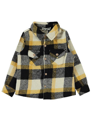 Civil Boys Çift Cepli Ekoseli 2-5 Yaş Gömlek - Kahverengi