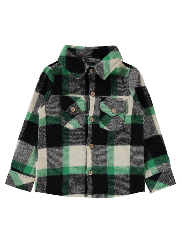Civil Boys Çift Cepli Ekoseli 2-5 Yaş Gömlek - Yeşil