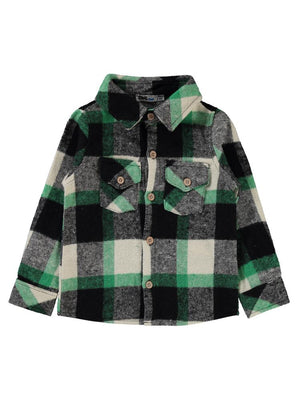 Civil Boys Çift Cepli Ekoseli 2-5 Yaş Gömlek - Yeşil