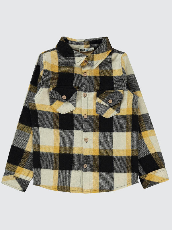 Civil Boys Çift Cepli Ekoseli 10-13 Yaş Gömlek - Kahverengi