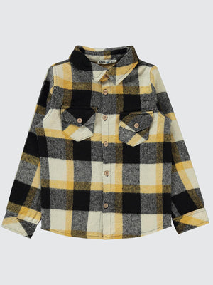 Civil Boys Çift Cepli Ekoseli 10-13 Yaş Gömlek - Kahverengi