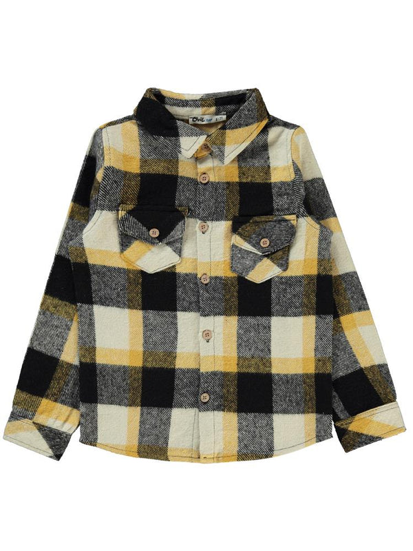 Civil Boys Çift Cepli Ekoseli 6-9 Yaş Gömlek - Kahverengi