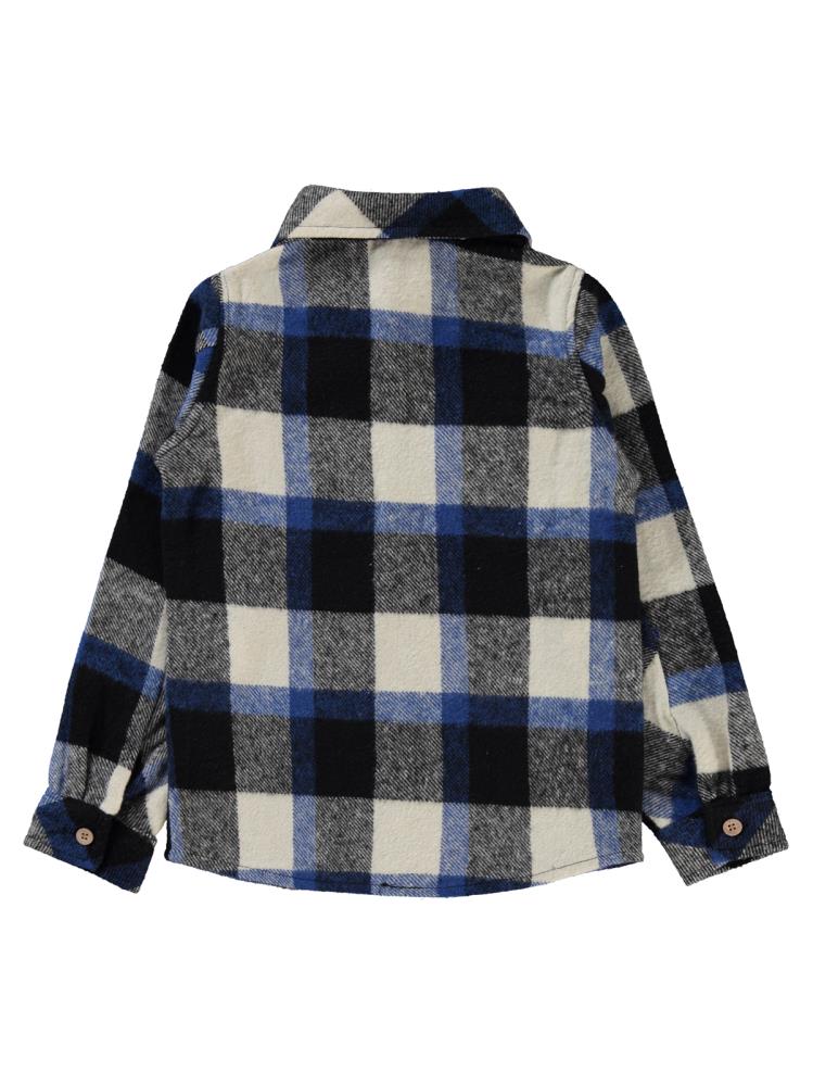 Civil Boys Çift Cepli Ekoseli 6-9 Yaş Gömlek - Mavi