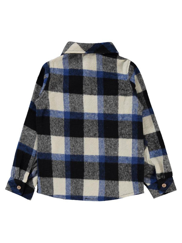 Civil Boys Çift Cepli Ekoseli 6-9 Yaş Gömlek - Mavi