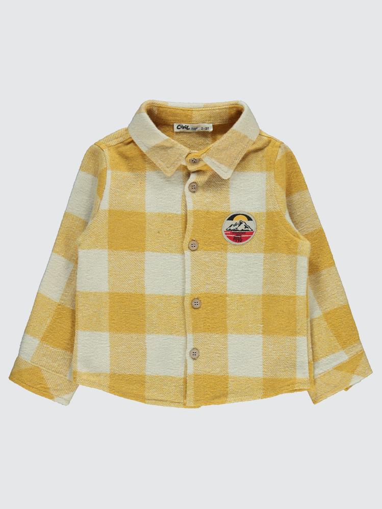 Civil Boys Armalı Ekoseli 2-5 Yaş Gömlek - Kahverengi