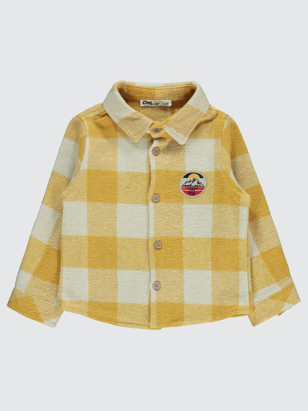 Civil Boys Armalı Ekoseli 2-5 Yaş Gömlek - Kahverengi