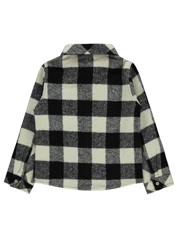 Civil Boys Armalı Ekoseli 10-13 Yaş Gömlek - Siyah