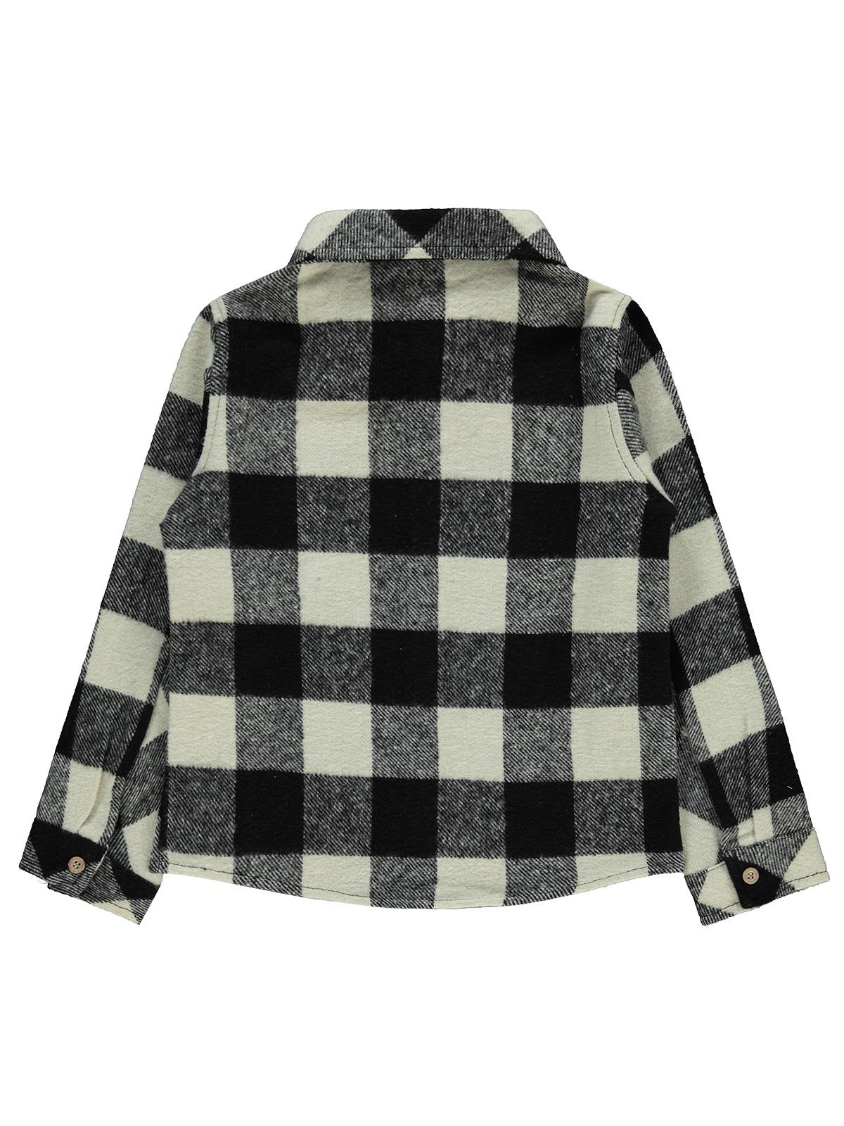 Civil Boys Armalı Ekoseli 10-13 Yaş Gömlek - Siyah