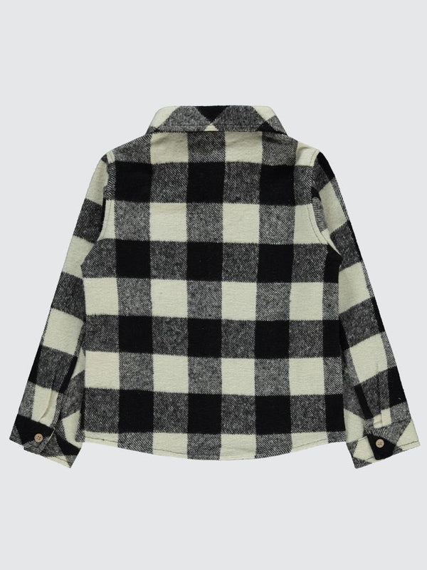 Civil Boys Armalı Ekoseli 6-9 Yaş Gömlek - Siyah