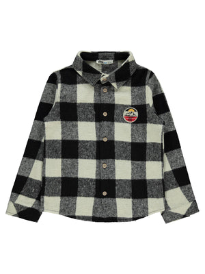 Civil Boys Armalı Ekoseli 10-13 Yaş Gömlek - Siyah