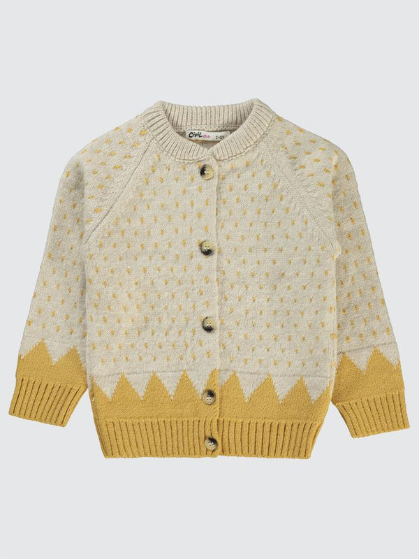 Civil Girls Nokta Desenli 2-5 Yaş Hırka - Hardal