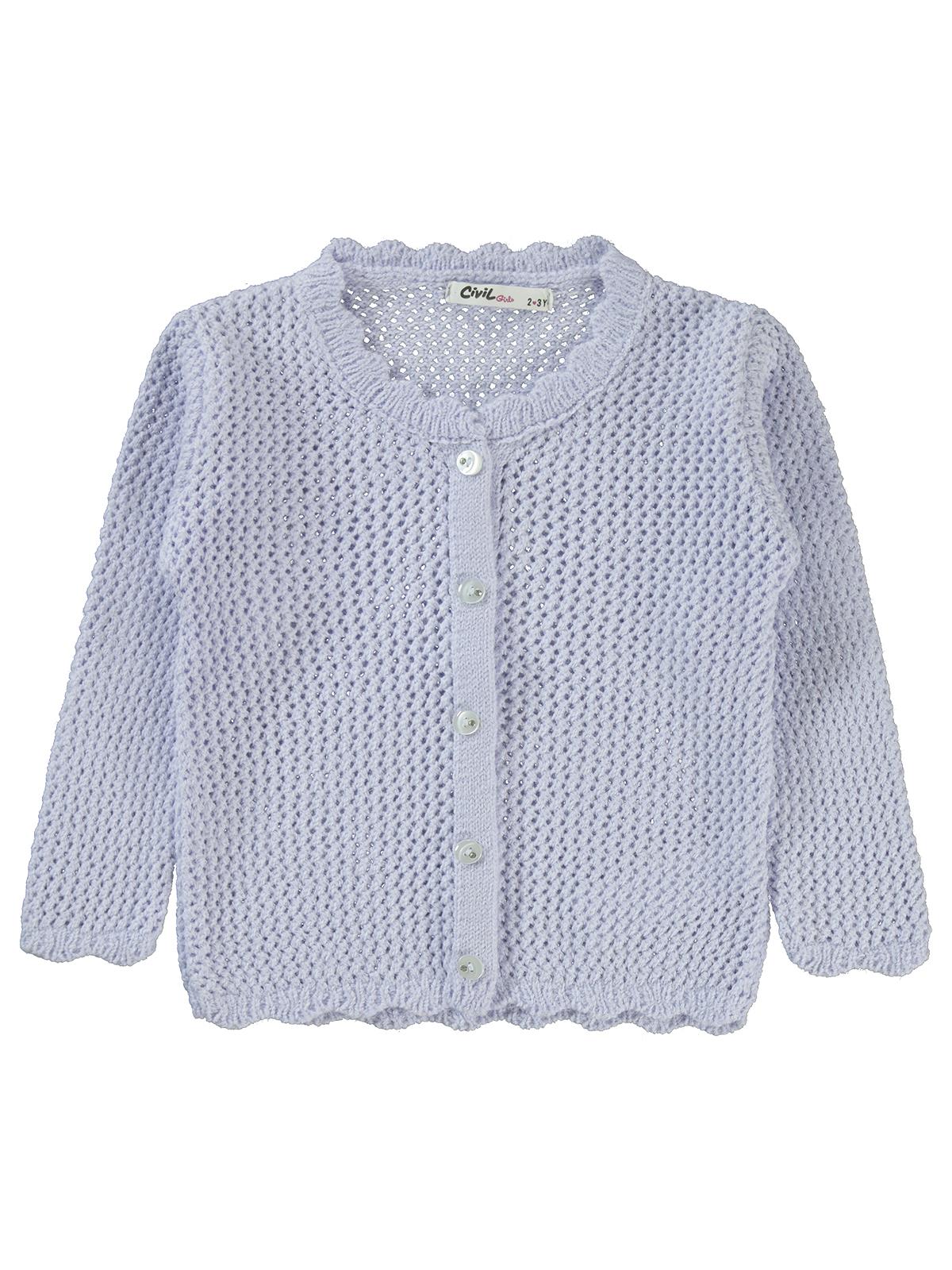 Civil Girls Acur Örgü 2-5 Yaş Hırka - Lila