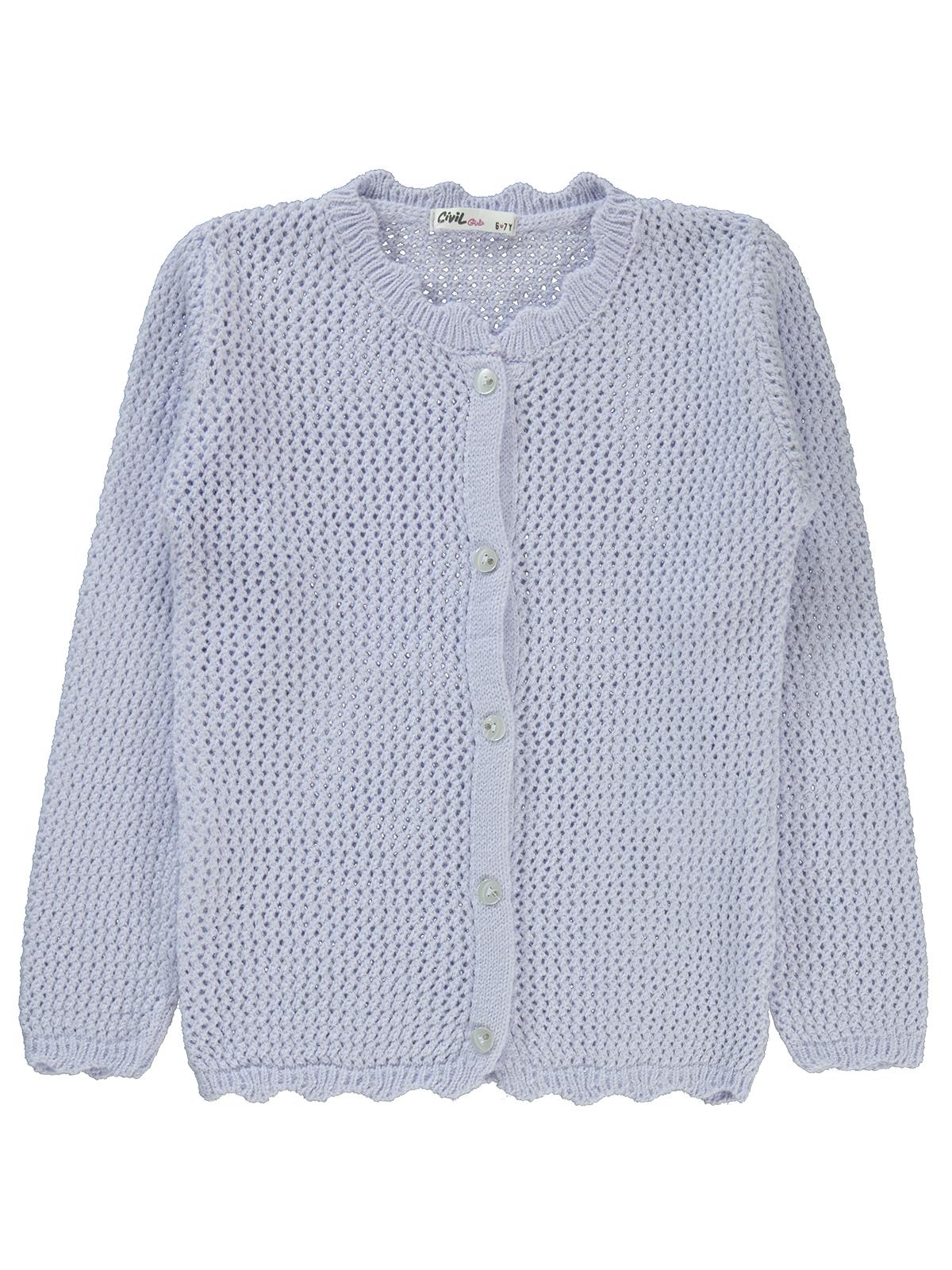 Civil Girls Acur Örgü 6-9 Yaş Hırka - Lila