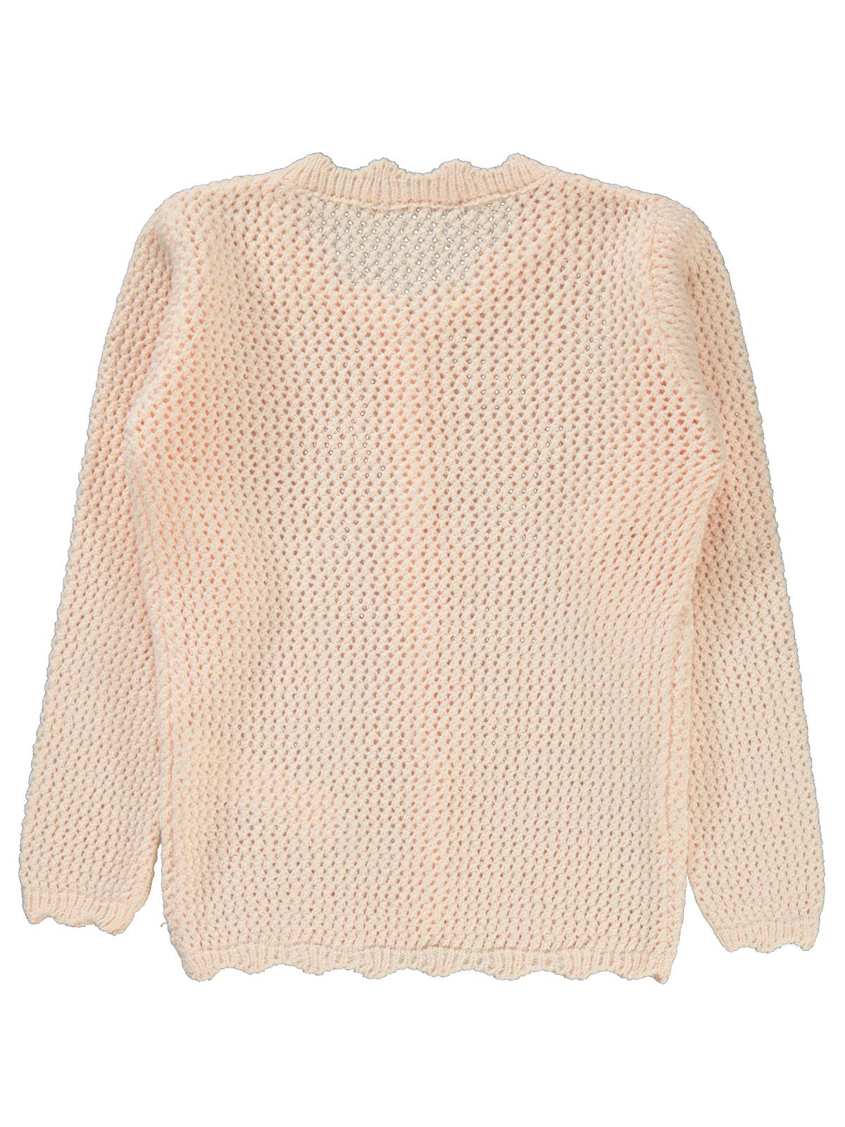 Civil Girls Acur Örgü 6-9 Yaş Hırka - Pudra