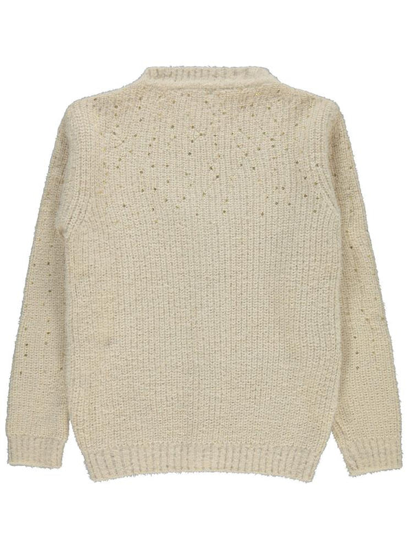 Civil Girls Pul Nakışlı 10-13 Yaş Hırka - Bej