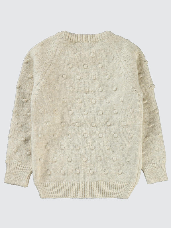 Civil Girls Nohut Desenli 2-5 Yaş Kazak - Bej