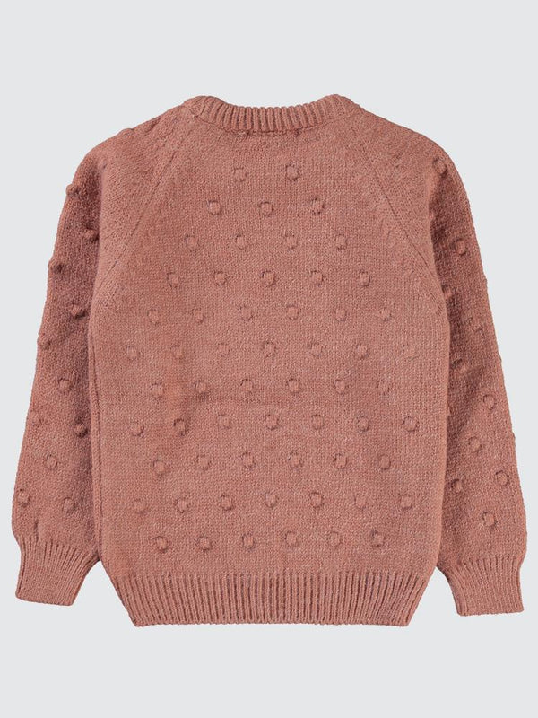 Civil Girls Nohut Desenli 2-5 Yaş Kazak - Pembe