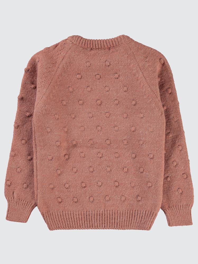 Civil Girls Nohut Desenli 2-5 Yaş Kazak - Pembe