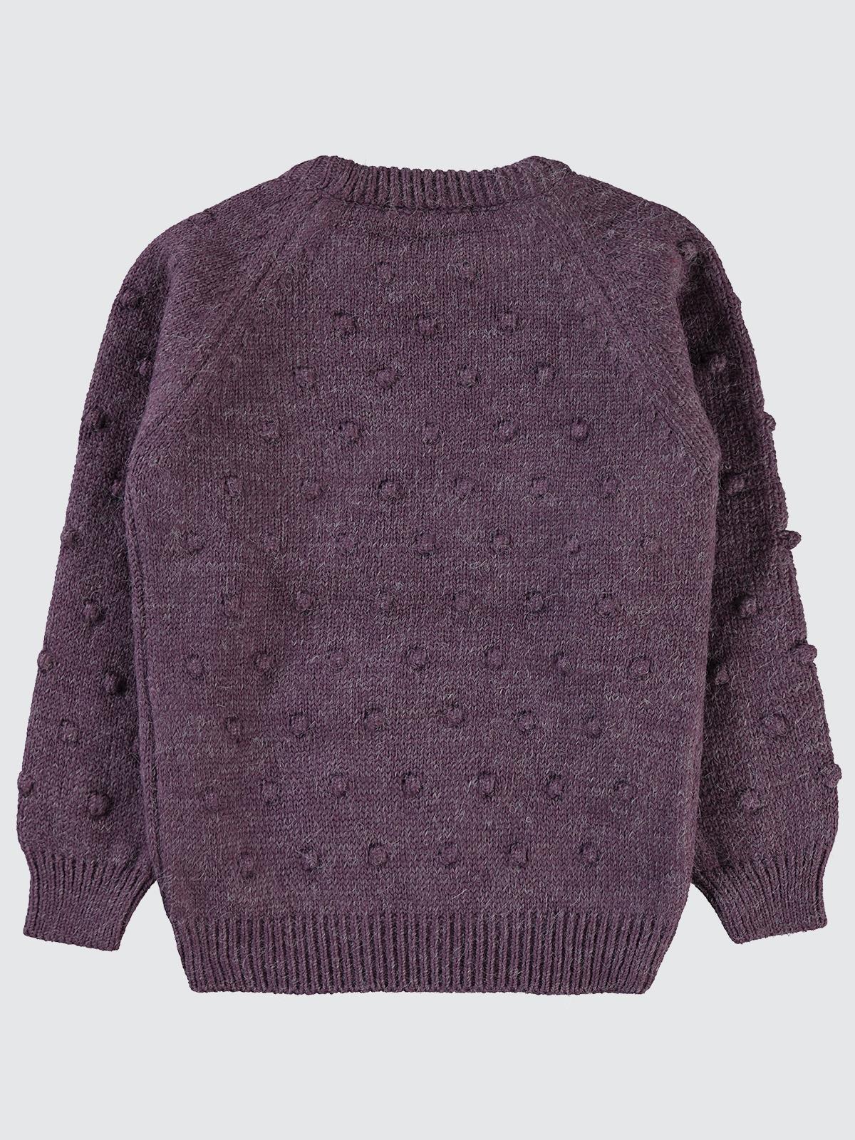 Civil Girls Nohut Desenli 2-5 Yaş Kazak - Lila