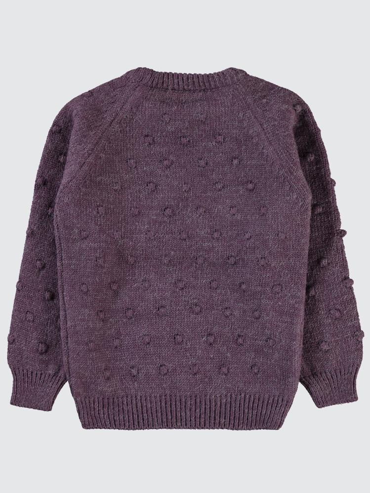 Civil Girls Nohut Desenli 2-5 Yaş Kazak - Lila