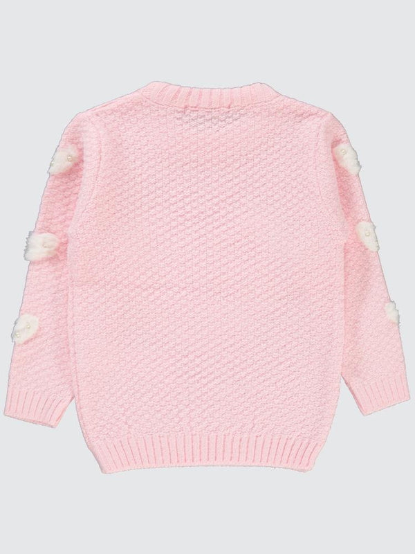 Civil Girls Pelüş Kalp Nakışlı 2-5 Yaş Kazak - Pembe