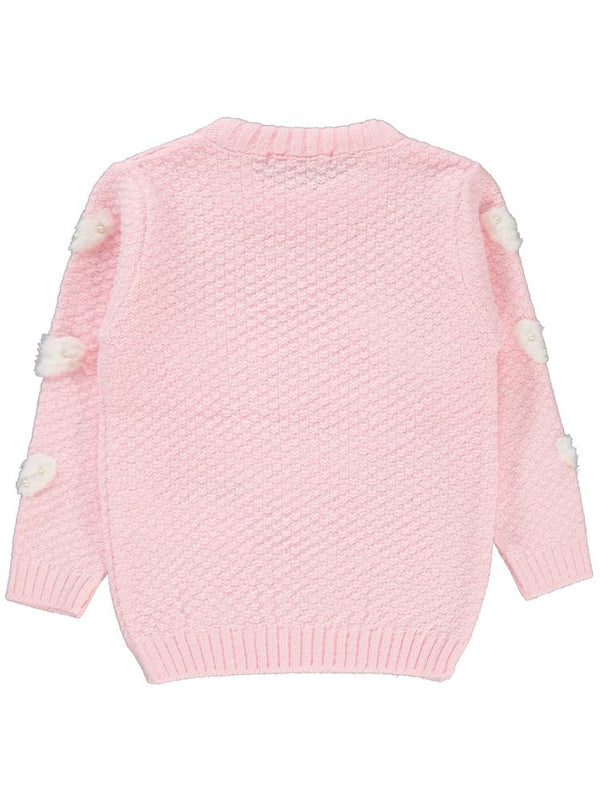 Civil Girls Pelüş Kalp Nakışlı 2-5 Yaş Kazak - Pembe