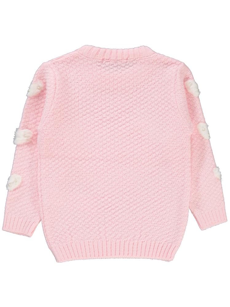 Civil Girls Pelüş Kalp Nakışlı 2-5 Yaş Kazak - Pembe