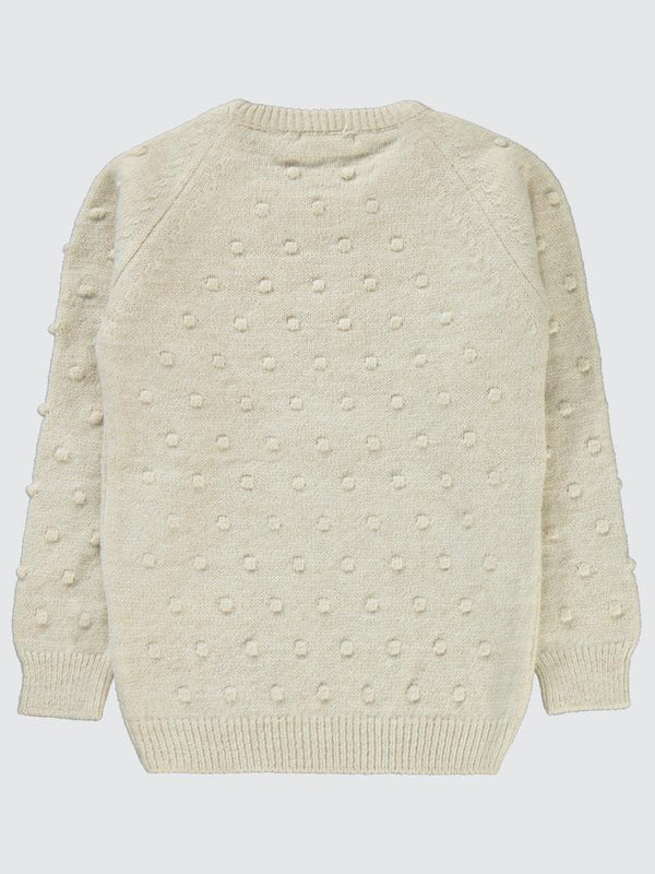 Civil Girls Nohut Desenli 6-9 Yaş Kazak - Bej