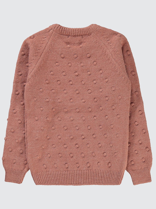 Civil Girls Nohut Desenli 6-9 Yaş Kazak - Pembe