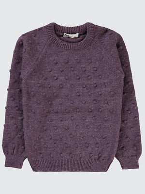 Civil Girls Nohut Desenli 6-9 Yaş Kazak - Lila