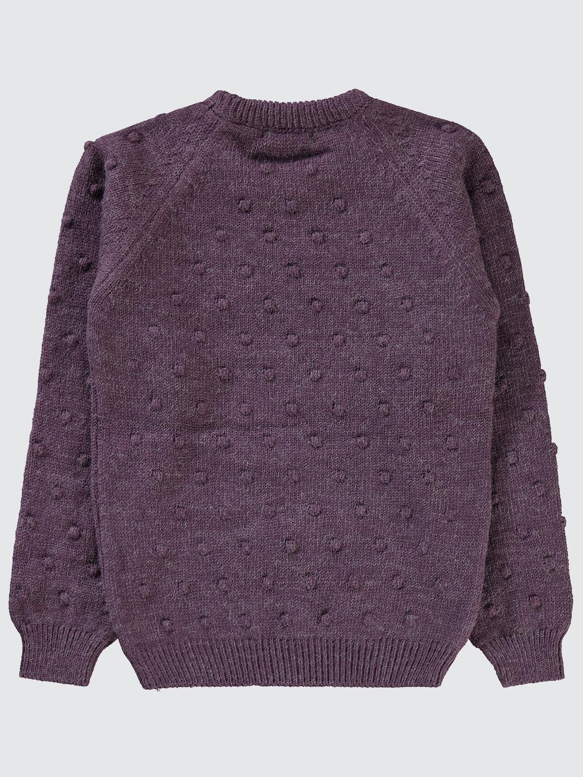 Civil Girls Nohut Desenli 6-9 Yaş Kazak - Lila