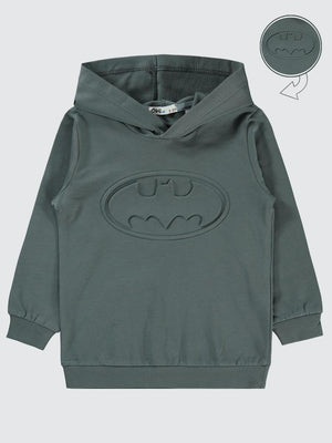 Batman Gofre Baskılı 2-5 Yaş Sweatshirt - Gri