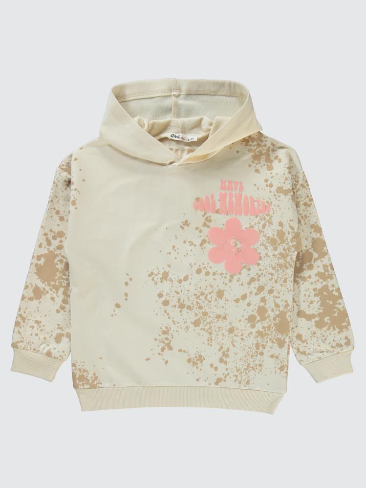 Civil Girls Have Cool Baskılı 10-13 Yaş Sweatshirt - Fil Dişi