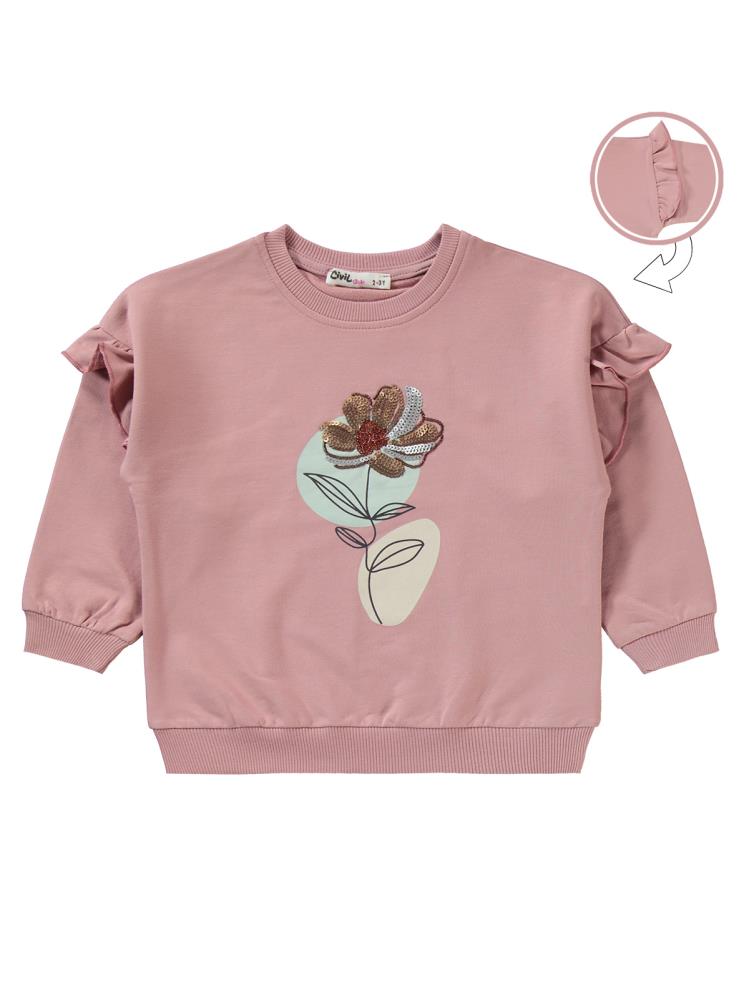Civil Girls Çiçek Nakışlı 2-5 Yaş Eşofman Takımı - Pembe