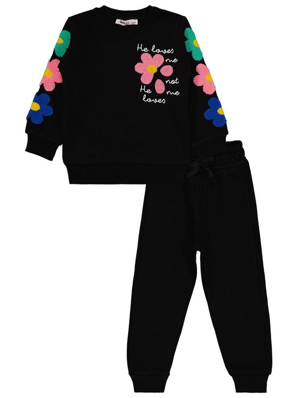 Civil Girls Papatya Süzene 2-5 Yaş Eşofman Takımı - Siyah