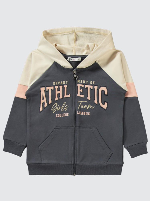 Civil Girls Athletıc Baskılı 6-9 Yaş Eşofman Takımı - Gri