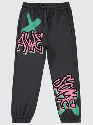 Civil Girls AWE Baskılı 10-13 Yaş Eşofman Altı - Gri