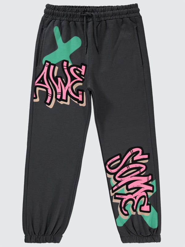 Civil Girls AWE Baskılı 10-13 Yaş Eşofman Altı - Gri